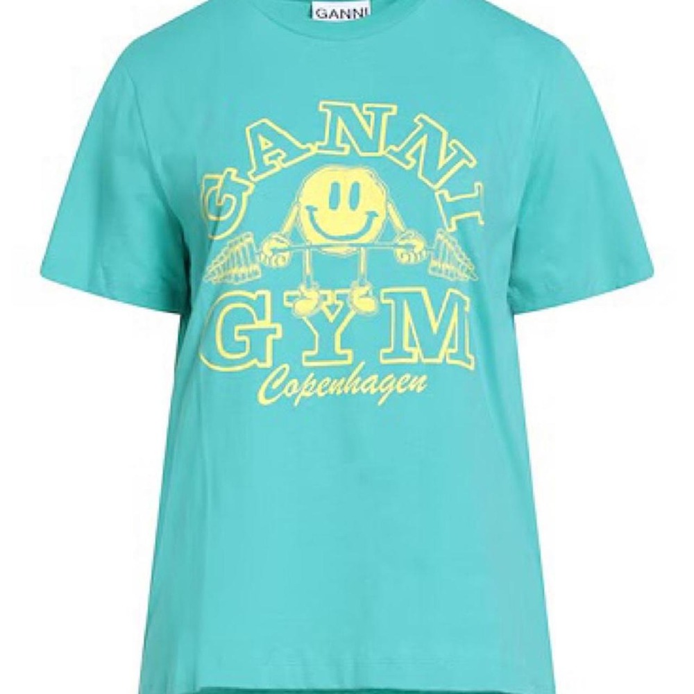 Ganni Gym Yellow Graphic T-Shirt Oversized